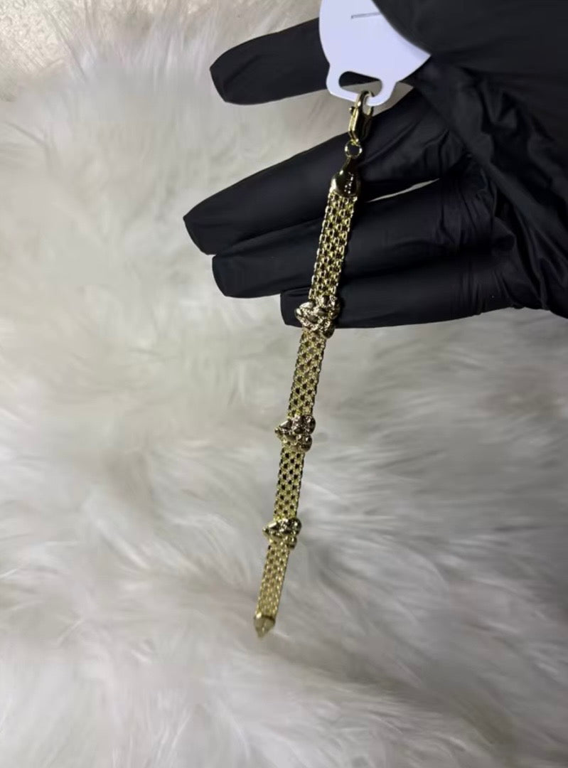 18k gold nugget heart bracelet